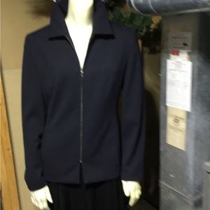 Valerie Stevens Sparates Zip Up Black Blazer